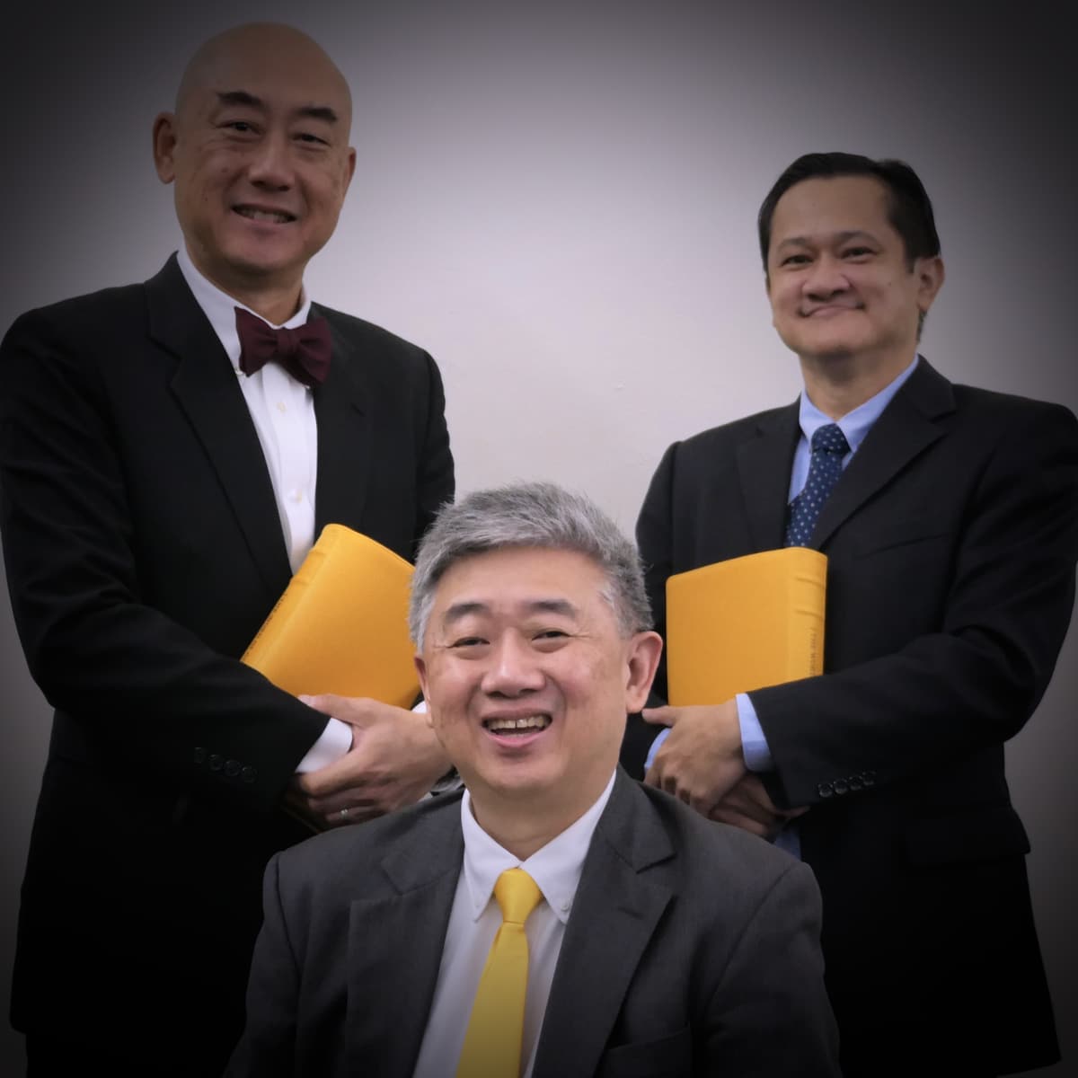 The Re:born Baptist Church preaching team: Roy Cheong, Senior Pastor Jesse Sng, and Jack Ng.